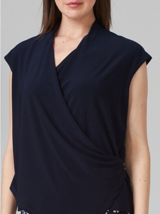 Joseph Ribkoff Tops - Joseph Ribkoff Navy Wrap-Front cap sleeve blouse